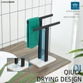 thumbnail image 3 of KOKOSIRI Hand Towel Bars Matte Black Towel Racks with Marble Base for Bathroom Kitchen Vanity Countertop, Stainless Steel 15.7'' Height THS0001-SM-BK, 3 of 7