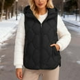 thumbnail image 2 of Gaexia Vest for Women Trendy,Lightweight Thermal Quilted Hooded Vest Sleeveless Coat Loose Fit Gilet for Autumn Winter Seasons, 2 of 5