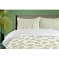 thumbnail image 4 of Ambesonne Floral Duvet Cover Sets, Yellow Tones Dill Flowers, 2-Queen, Pale Coffee Sage Green, 4 of 7