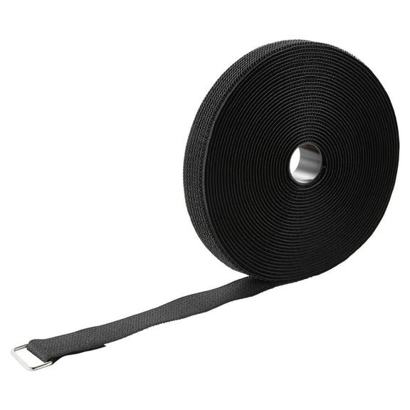 Heavy Duty Hook and Loop Cable Ties, 393.7-Inch Reusable Straps with 50 Metal Buckles for Wire Management