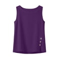 thumbnail image 4 of YFNNUP Women Tank Tops Solid Color Sleeveless Top Lightweight Crewneck Blouse Casual Summer Going Out Blouse Purple XL, 4 of 9