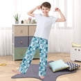 thumbnail image 5 of Kids' Pajama Pants Soft Relaxed Fit Sleep Pants Lounge Pants with Pockets Blue Marine Life Patterns X-Large, 5 of 9