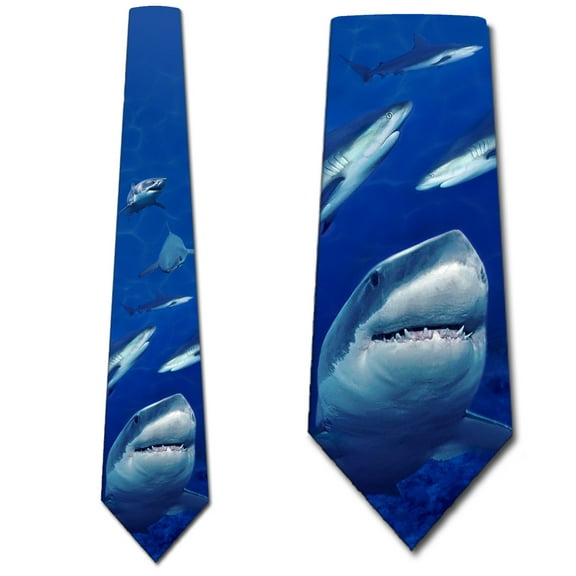 Shark Ties Mens Oceanic Animal Necktie by Three Rooker