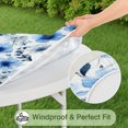 thumbnail image 5 of Pioneer Flower Floral Print Pattern Round Fitted Tablecloth with Elastic Edge,Dining Table Cover Waterproof,Outdoor Round Tablecloth for Camping,Dining,Indoor and Outdoor, 5 of 7