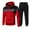 01 Red, variant on guisaled Men's Sweatsuit 2 Pieces Set Cozy Zip Up Hoodie Tracksuit Athletic Fashion Color Block Casual Jogging Suit for Men