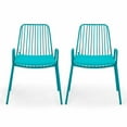thumbnail image 1 of Noble House Chaise Club en Fer Extérieur Omaha avec Coussin en Sarcelle Mat (Lot de 2), 1 of 13