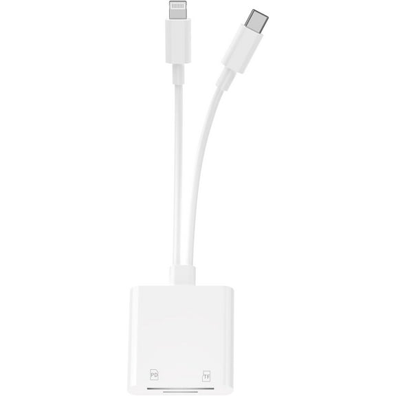 SD Card Reader, 2 in 2 Cameras SD Reader with Dual Slot for MicroSD/TF, Photography Memory Card Trail Game Camera Viewer Adapter, Plug and Play for iPhone/iPad/iMac/Samsung/huawei/Android/ios/iPhone 1