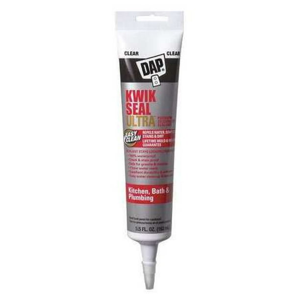 DAP Kwik Seal Ultra Premium Kitchen & Bath Sealant, Clear, 5.5 Oz
