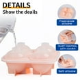 thumbnail image 5 of Vikakiooze Silicone Ice Cube Tray Whiskey Ice Ball Mould Ice Tray Silicone Spherical Ice With Lid, Peach Ice Ball Silicone Mould Diy Ice Cream Ice Cream Silicone Mould With Scale Leakproof, 5 of 5