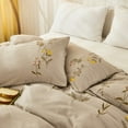 thumbnail image 5 of Flower Embroidery Graphic Duvet Covers Sets Soft Elegant Duvet Bedding Set Brown Queen Size, 5 of 5