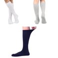 thumbnail image 5 of MANARC Women Cotton Crew Socks Soft Comfortable Thin And Breathable on Top Durable Double Layer Cushioned Reinforced Sole. 3 Pack White, Navy Blue, Light Grey., 5 of 5