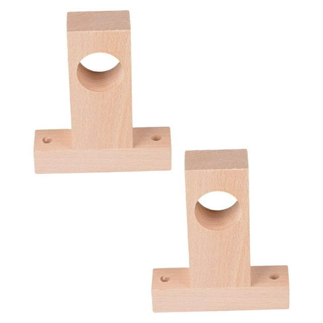 simhoa 2 Pcs Supports de Tringle à Rideau en Bois Embout de Tringle à Rideau pour Bureau Entrepôt Maison Diamètre du Trou 3cm