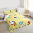 thumbnail image 3 of Castle Fairy Teens Kids Galaxy Rocket Planet Bedding Comforter Set 2pcs,Outer Space Twin Comforter Sets Microfiber,Kawaii Cosmos Astronaut Breathable Bedding Set,Ultra Soft Home Decor,Reversible, 3 of 8