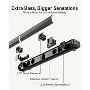 ULTIMEA 2.2ch Sound Bar for TV, Built-in Dual Subwoofer, 2 in 1 Separable Bluetooth 5.3 Soundbar , Bassmax Adjustable TV Surround Sound Bar, HDMI-ARC/Optical/Aux Home Theater Speakers, Wall Mount