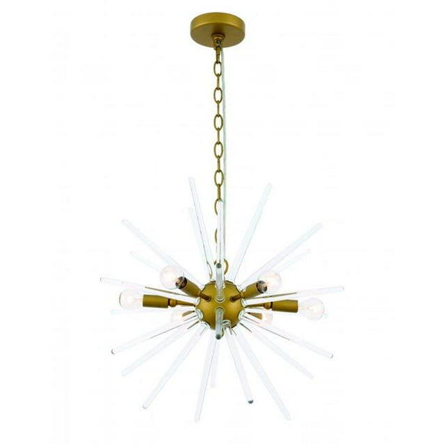 Living District LD7507BR Horizon 6 Light Brass Ceiling Pendant