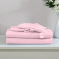 thumbnail image 4 of 4 Piece Ruffle Sheet Set, 2" Inch Ruffle Hem On Flat Sheet, 18 Inch Deep Pocket, 100% Egyptian Cotton, 800 TC, Twin Size, Solid Light Pink, 4 of 4