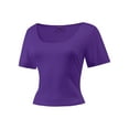 thumbnail image 2 of Women's Scoop Neck Short Sleeve Crop Tops Slim Fit T-Shirts, 2 of 5