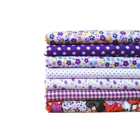 Flower Print Fabrics - Joyfeel Clearance 7pcs/set DIY Cotton Fabric Cloth Flower Printed Patchwork Sewing Quilting Purple Series 50*50CM