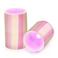 thumbnail image 7 of Yayeee Flameless Candles with Remote Flickering Battery Operated Multi Color Changing, Pink and Yellow Striped Pattern, 7 of 7