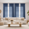 thumbnail image 2 of MKHILL 42x216 Navy Blue Sheer Scarf Valance, Extra Long 18 Ft Voile Curtain for Wedding Backdrop & Living Room Bedroom Decor, 1 Panel, Navy Blue, 2 of 7