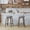 Gray, variant on CQSXDA Backless Swivel Bar Stools Set of 2, Comfortable Fabric Upholstered 26 Inch Height Stools Ideal for Restaurants and Homes
