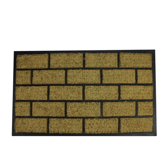 Brown and Black Brick Rectangular Doormat 18" x 29.5" - 18