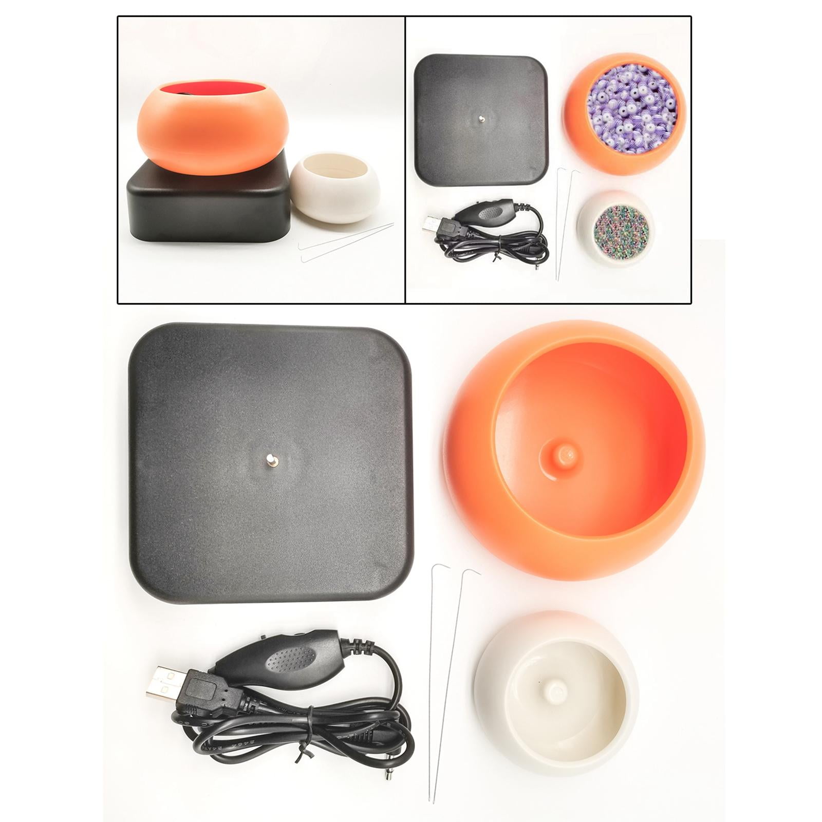 Beading Accessories Jewelry Making Two Beading Bowls Automatic Bead Tool Electric Bead ner for Bracelets Crafting Workshop Arts
