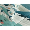 thumbnail image 3 of Ambesonne Fish Quilted Bedspread Set 3 Pcs, Cartoon Underwater Friends, King Size, Cadet Blue Blush Orange, 3 of 4