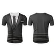 thumbnail image 3 of vastwit Casual Short Sleeve Fake Suit T-Shirt Vest & Tie Printed Tuxedo Shirt for Men Dark Gray XXL, 3 of 4