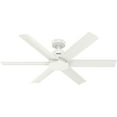 thumbnail image 3 of Hunter - Kennicott Indoor/Outdoor Ceiling Fan, Wall Control, 52-inch, Fresh White, Casual-style, 3-speed WhisperWind Motor, 53435, for Porches, Bathrooms, 3 of 17