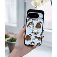thumbnail image 5 of WIRESTER Shockproof Soft Rubber Cover Case for Google Pixel 10 6.3" 2025, Brindle Brown English Bulldog Funny Playful Postures On Light Blue Background, 5 of 5