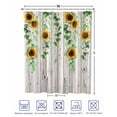 thumbnail image 4 of Split Shower Curtain for Transfer Bench, Sunflower Fabric Shower Curtains for Bathroom, Green Botanical Summer Spring Vintage Tub Sliding Transfer Bench Waterproof Bath Curtains 72"x72", 4 of 9