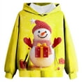 thumbnail image 4 of Ulanda Christmas Hoodies for Girls Winter Fleece Hooded Xmas Graphic Sweatshirt Holiday Cute Funny Pullover Sweater (Yellow, 7-8 Years), 4 of 4