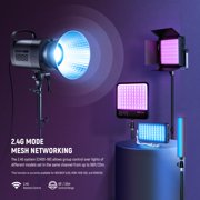 Neewer CB100C 130w RGB LED Video Light, APP/2.4G Control 360° Full Color 2700K-6500K 27000lux/m COB Bowens Mount Silent Continuous Output Lighting TLCI/CRI97+ 17 Scenes for Video Recording