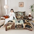 thumbnail image 4 of Homewish Rustic Moose Lodge Bedding Comforter Set, Western Lake House Twin Comforter Sets, Hunting and Fishing Reversible Bedding Set, Lightweight Room Decor, 2-Piece, 4 of 8