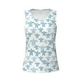 thumbnail image 4 of Xecao Hand Drawn Turtle print women's scoop neck, loose-fit workout tank tops for the gym., 4 of 9