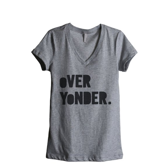 Thread Tank Over Yonder Women's Relaxed V-Neck T-Shirt Tee Heather Grey Small