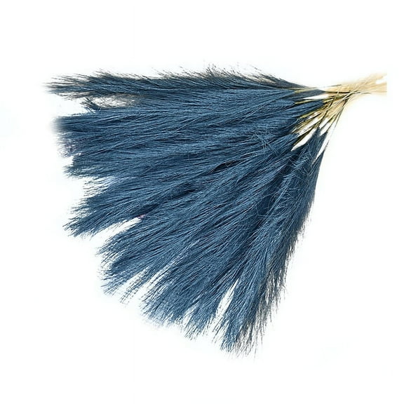 Artificial Pampas Bouquet Grass 16.9 Inch Boho Decor Flower Navy Blue