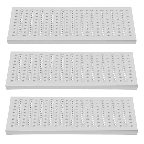 Miumaeov 3 Pcs Sewer Drainage Grates Stainless Steel Channel Trench Drain Covers Silver 58*30*2.5cm