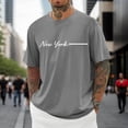 thumbnail image 3 of New York Letter Graphic Tees for Men Summer Short Sleeve Crewneck Casual New York T Shirts Streetwear, 3 of 5