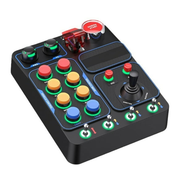 Racing Simulator Control Box with RGB Lighting And 30 Programmable Buttons Multifunction for Realistic Truck Simulation
