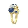 thumbnail image 4 of ARAIYA FINE JEWELRY 1/2 CT. T.W Round Shape Lab Grown Diamond and Natural Blue Sapphrie Five Stone Anniversary Band Ring | 14K Yellow Gold Five Stone Wedding Band Ring Size 5.5, 4 of 7