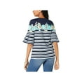 thumbnail image 2 of CHARTER CLUB $70 0760 Blue Printed Striped Textured  Top PM Petites B+B, 2 of 2