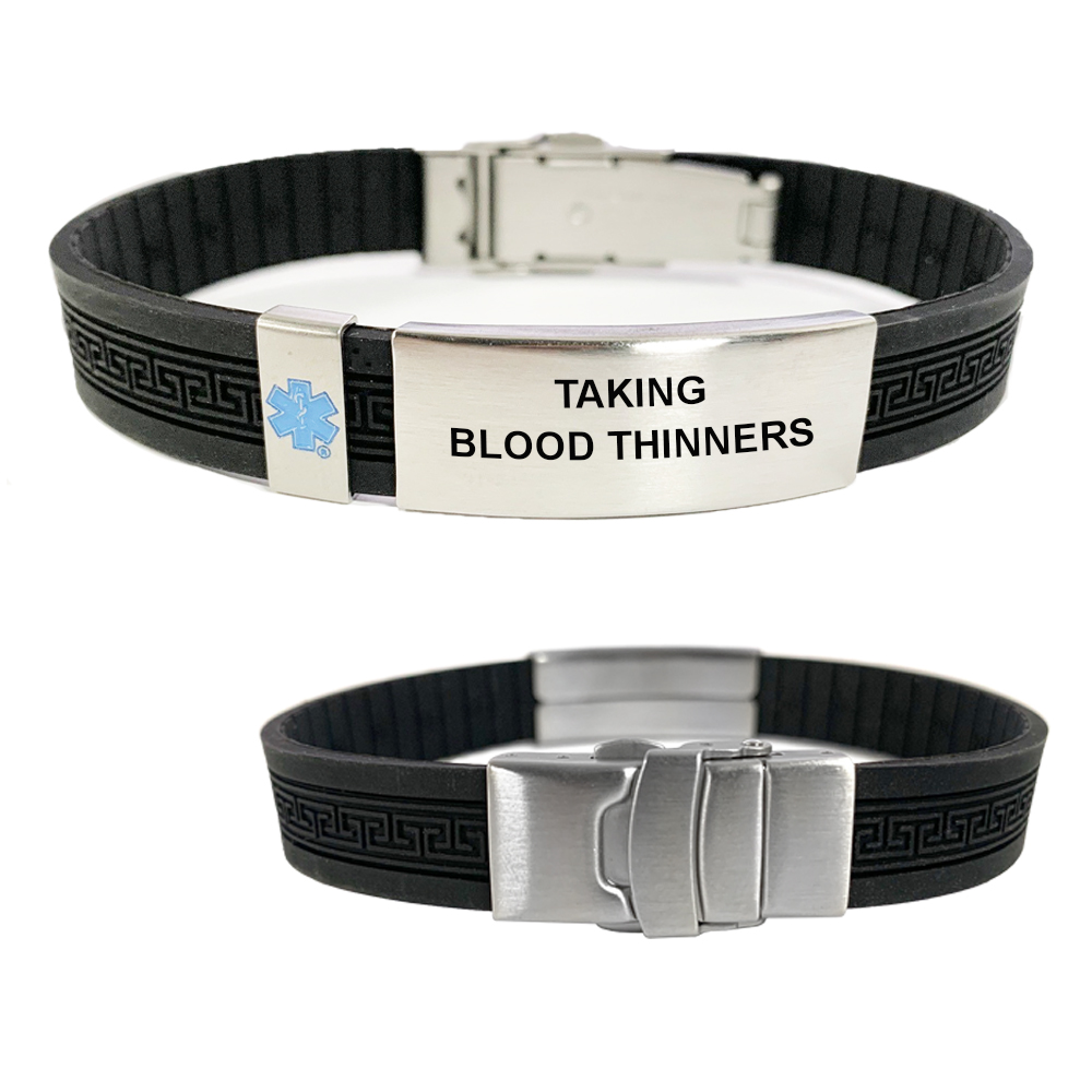 Taking Blood Thinners UltraSlim Designer Medical Alert ID Bracelet