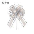 thumbnail image 3 of Large Pull Bow Gift Wrapping Bows Ribbon Organza for Wedding Baskets Presents Christmas Party Silver, 3 of 6
