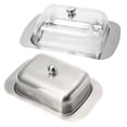 thumbnail image 4 of Stainless Steel Butter Dish Butter Serving Tray with Lid for Kitchen Storage, 4 of 9