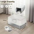 thumbnail image 3 of Home Stainless Steel Cat Litter Box With Lid, High-Sided Cat Litter Tray With Scoop And Anti-slip Mat, Removable Metal Cat Litter Tray, Easy To Clean, 3 of 7