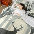 thumbnail image 4 of Castle Fairy Safari Deer Twin Bedding Sets 7-Piece for Kids Teenagers Adults,Smooky Jungle Animal Bedding Comforter Set Microfiber,Woodland Wildlife Breathable Sheet Sets,Breathable Home Decor, 4 of 8