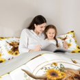 thumbnail image 4 of Homewish Rustic Cow Animal Bedding Comforter Set 7 Pieces, Vibrant Yellow Sunflower Full Bedding Set, Farmhouse Plant Botanical Reversible Fitted Sheet Flat Sheet, Lightweight Room Decor, 4 of 7