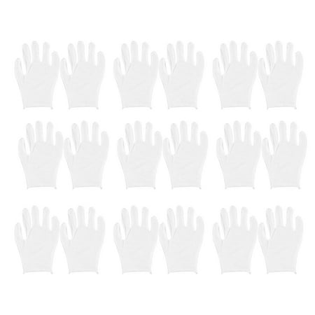 

24 Pair Creative White Cotton Gloves Lightweight Protective Working Gloves for Industrial Labor Gardening Etiquette (Med